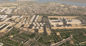 Recreación digital de la ciudad egipcia de Pi-Ramsés