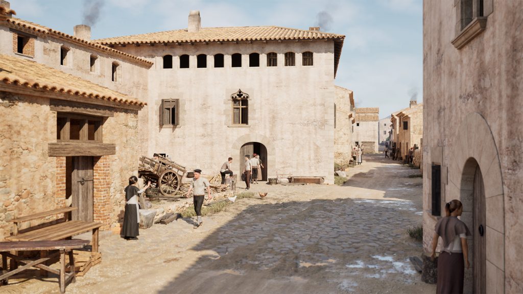 Recreación digital de La Garriga en 1716 realizada por JR Casals 