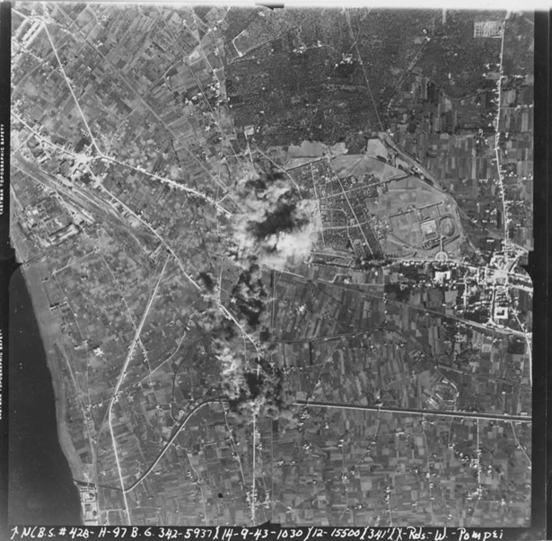 bombardeo aliado sobre Pompeya el 14 de septiembre de 1943