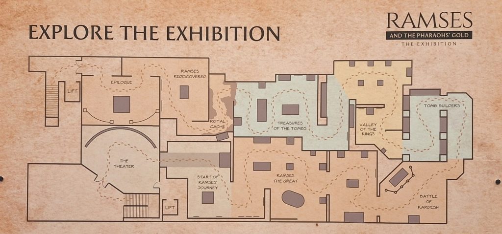 plano de la exposición de Ramsés II en Londres