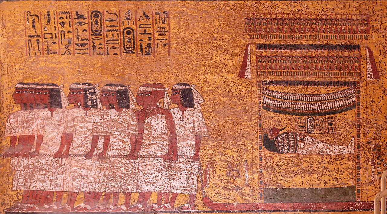 Pintura de la pared este de la tumba de Tutankamón KV62