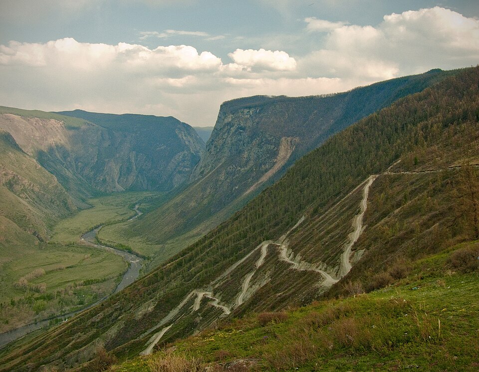Paso de Katu-Yaryk y valle del Chulyshman, en las montañas del Altái.